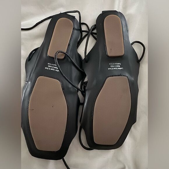 Jeffrey Campbell Dune Drive Leather Wrap Gladiator Sandals BLACK - Picture 3 of 5